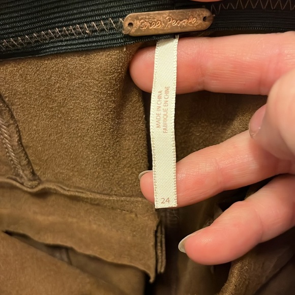 Free people Brown Faux suede Leggings size 24 - Picture 8 of 9